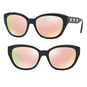 Versace Gold Medusa Head Butterfly Sunglasses, Plum Lens, 56/18/140